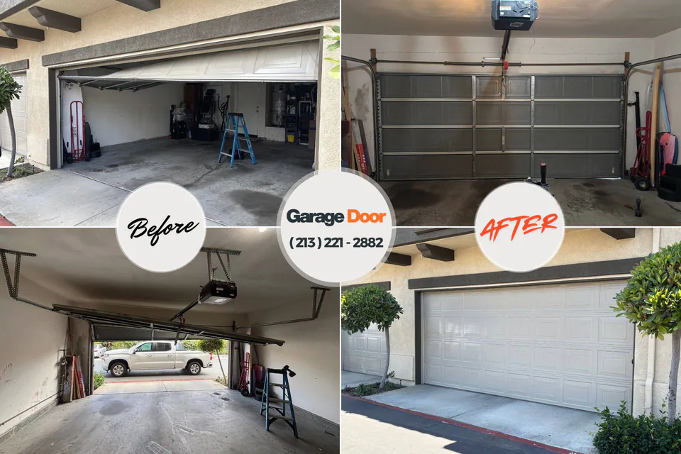 Before and after: garage door repair Nye County